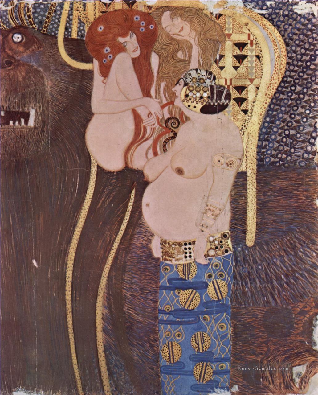 Der Beethovenfries Wandgemaldeim Sezessionshausin Wienheuteosterr 2 Symbolik Gustav Klimt Ölgemälde